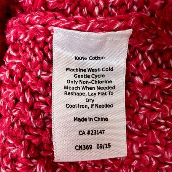 Talbots Womens Sweater Medium Heathered Red Chunky Knit Zipper Accents - Picture 6 of 6